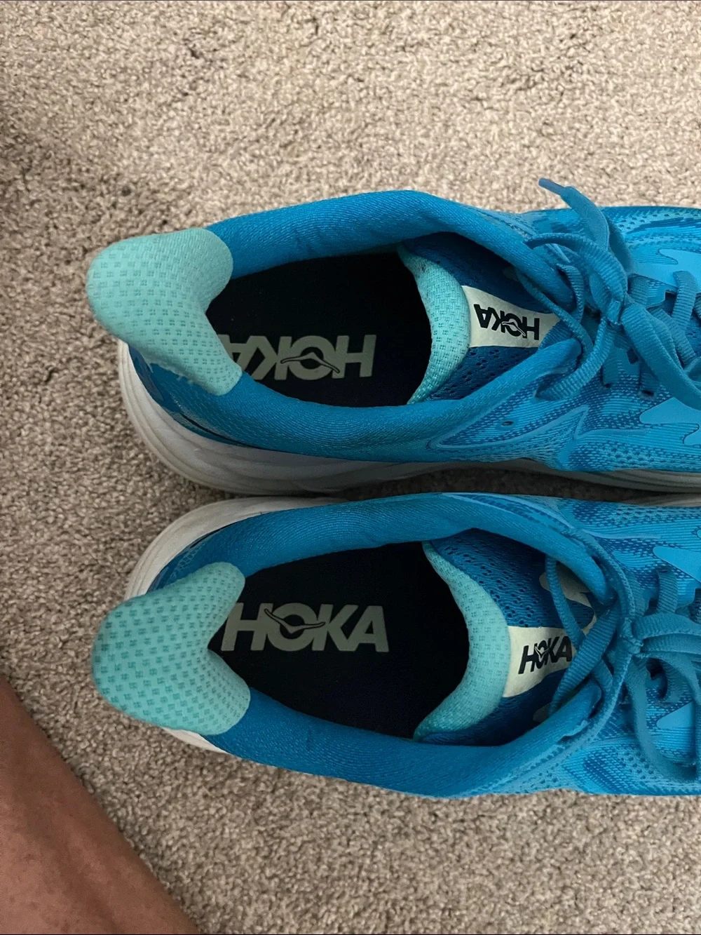 Men’s Hoka Teal and Aqua Running Shoes Clifton 10